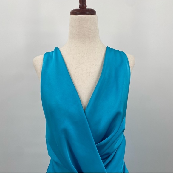 Misha Calypso Mini Dress Satin Blue Small - Picture 3 of 11